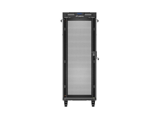 Lanberg Szafa instalacyjna rack stojąca 19 cali 32U 600x600 drzwi perforowane LCD czarna (Flat pack)