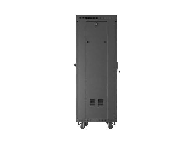 Lanberg Szafa instalacyjna rack stojąca 19 cali 32U 600x600 drzwi perforowane LCD czarna (Flat pack)