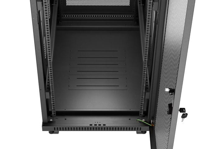 Lanberg Szafa instalacyjna rack stojąca 19 cali 32U 600x1000 drzwi perforowane LCD czarna (Flat pack)