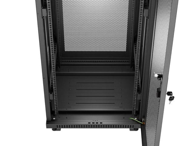 Lanberg Szafa instalacyjna rack stojąca 19 cali 37U 600x600 drzwi perforowane LCD czarna (Flat pack)