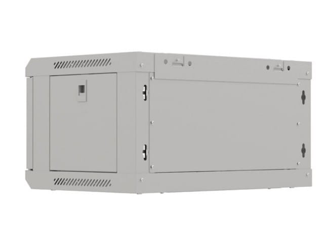 Lanberg Szafa instalacyjna rack wisząca 19" 4U 540x350 szara drzwi przeszklone (flat pack)