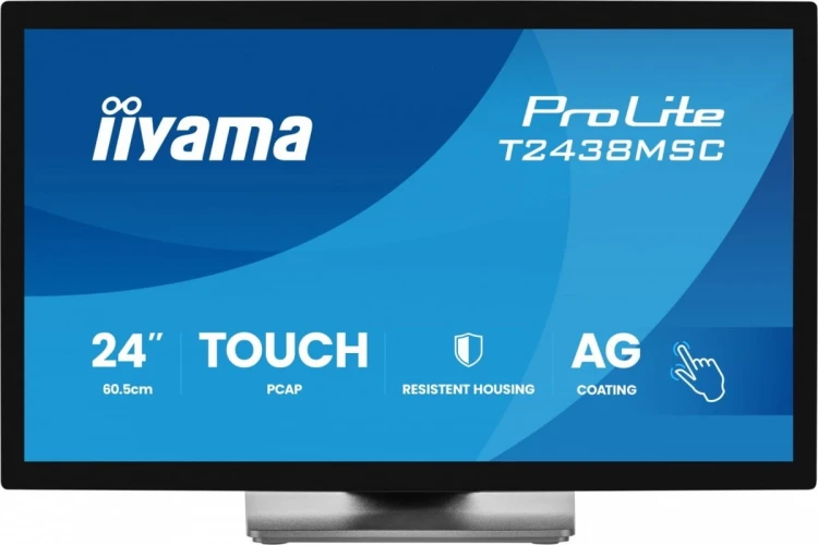 IIYAMA Monitor 24 cale T2438MSC-B2 IPS,FHD,DP,HDMI,2x2W,2xUSB,600(cd/m2),   10pkt.7H,IP1X(FRONT),PION/POZIOM