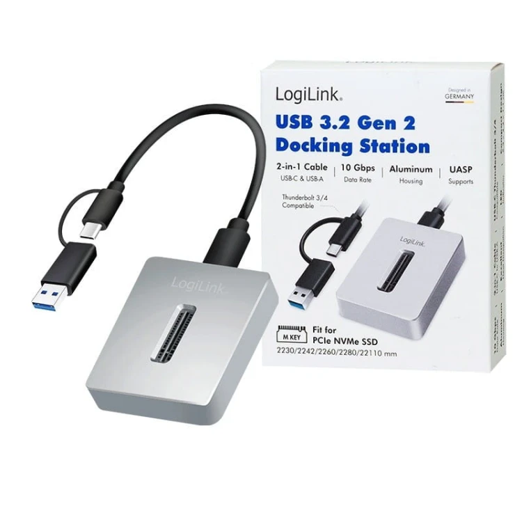 LogiLink Stacja dokująca dla M.2 NVMe, USB 3.2 Gen2