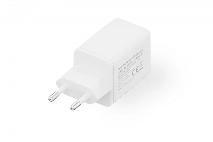 Digitus Ładowarka sieciowa GaN II 45W | 1x USB-C, 1x USB-A | PD 3.0, QC 3.0 | Biała