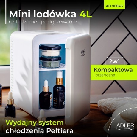 Adler Mini lodówka 4l biała AD 8084