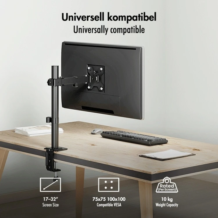 LogiLink Uchwyt do monitora 17 - 32', max 10kg., stalowy