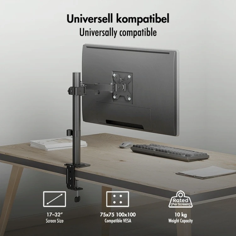 LogiLink Uchwyt do monitora 17 - 32', max 10kg., stalowy