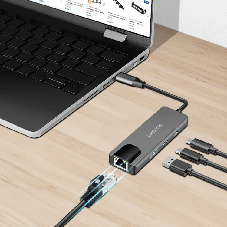 LogiLink Hub USB 3.2 Gen 1,3port y, z 2.5G Gigabit ethernet