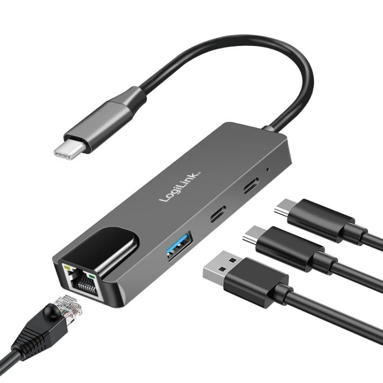 LogiLink Hub USB 3.2 Gen 1,3port y, z 2.5G Gigabit ethernet