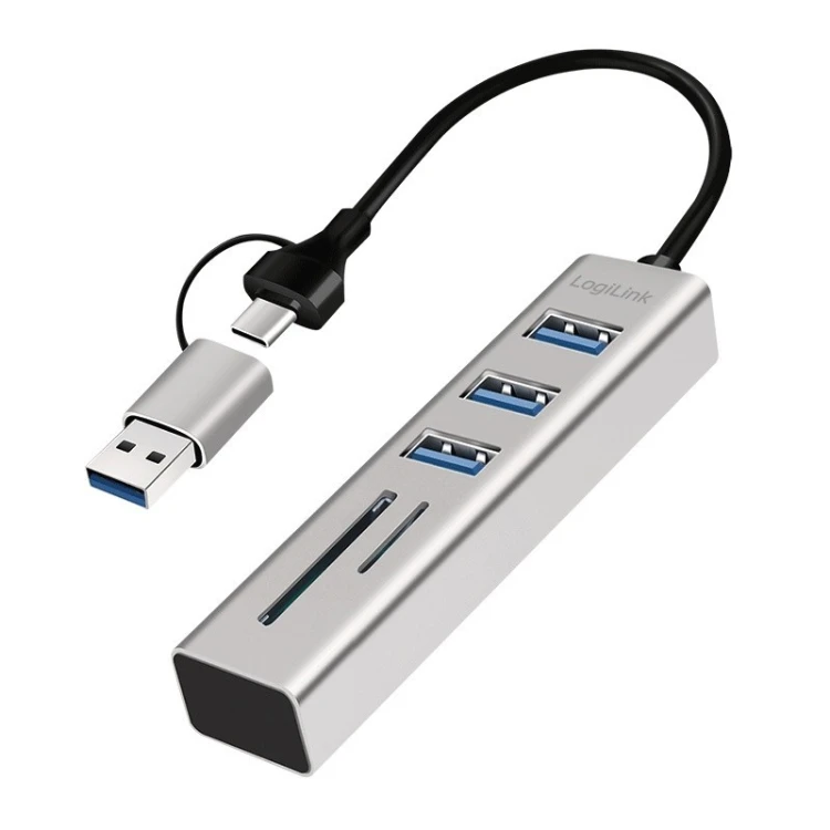 LogiLink Hub 3xUSB3.0 z czytnikiem kart pamięci