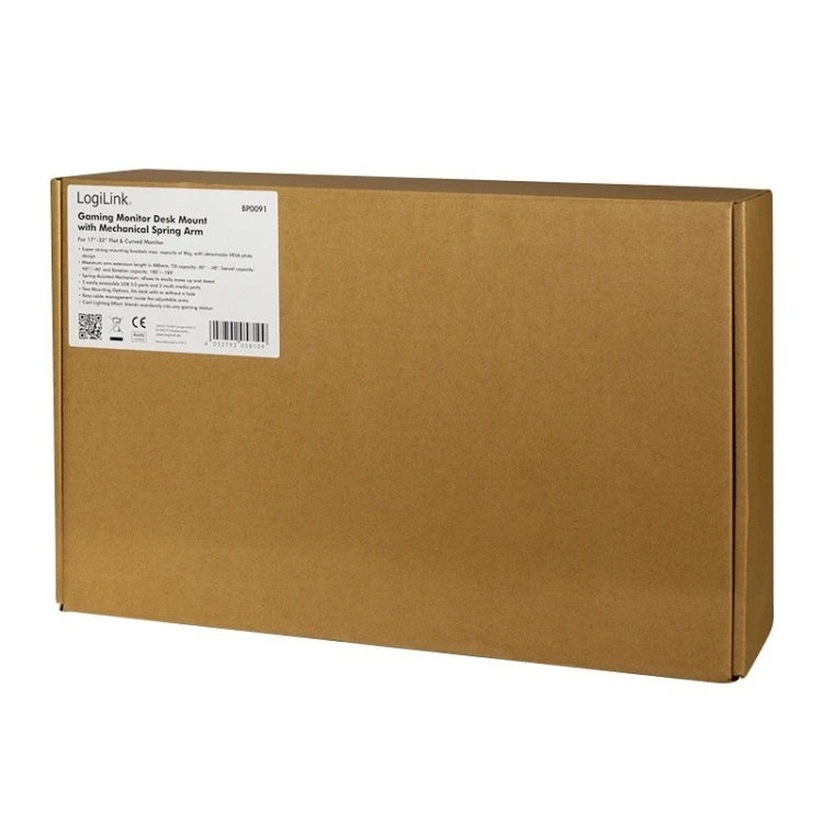 LogiLink Uchwyt do monitora 17-32 cale, gamingowy, gazowy