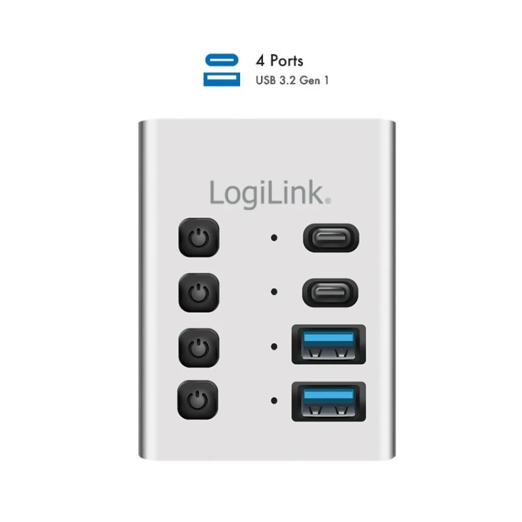LogiLink Hub 4xUSB3.2 Gen1 z przełącznikiem on/off