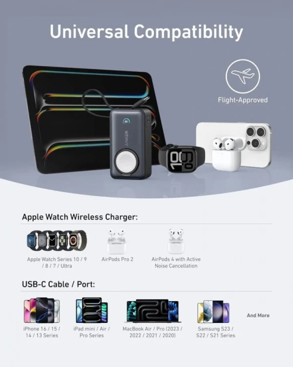 Anker Powerbank Apple Watch MagGo 10000mAh czarny