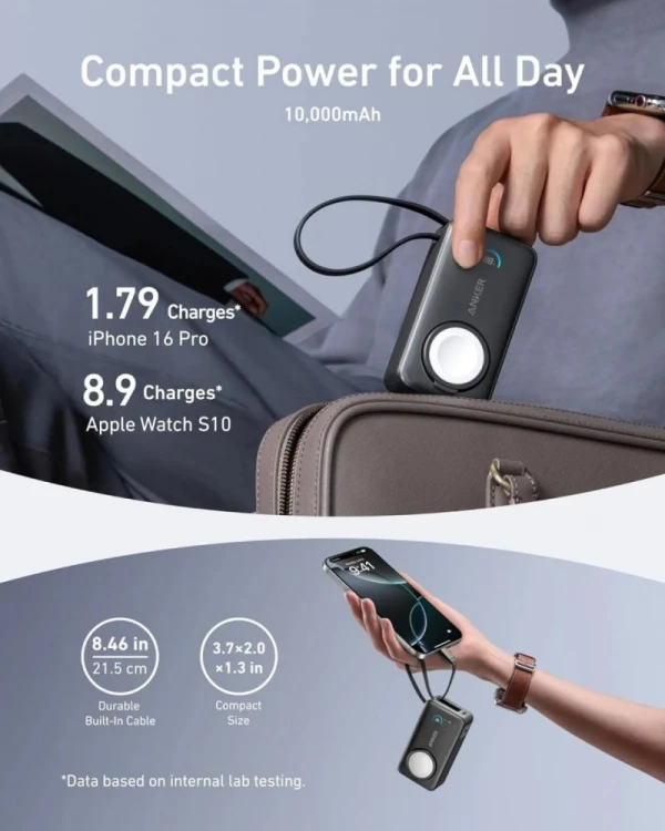 Anker Powerbank Apple Watch MagGo 10000mAh czarny