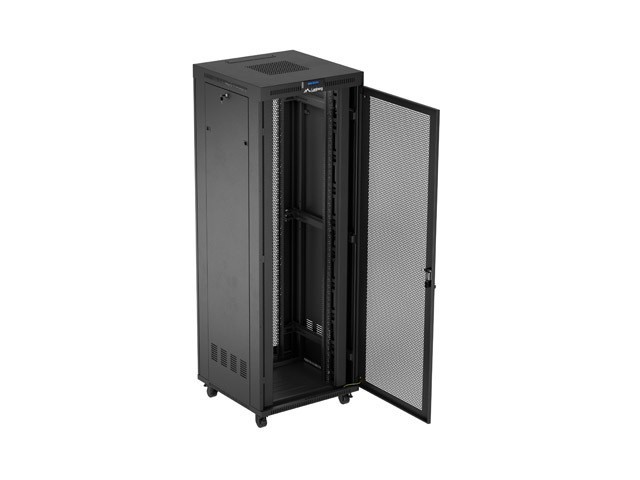Lanberg Szafa instalacyjna rack stojąca 19 cali 47U 800x800 drzwi perforowane LCD czarna (Flat pack)