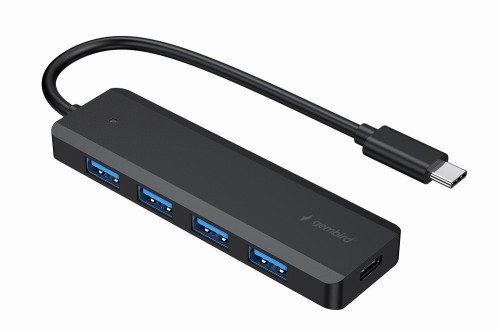 Gembird HUB 4-portowy USB 3.1 (Gen 1) typu C, port PD USB-C