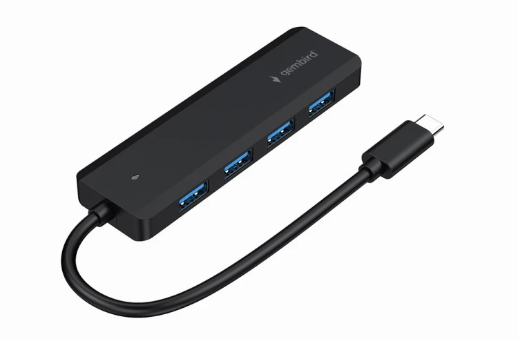 Gembird HUB 4-portowy USB 3.1 (Gen 1) typu C, port PD USB-C