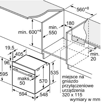 Bosch Piekarnik HQA334EB4 Serie 4 Funkcja Pary