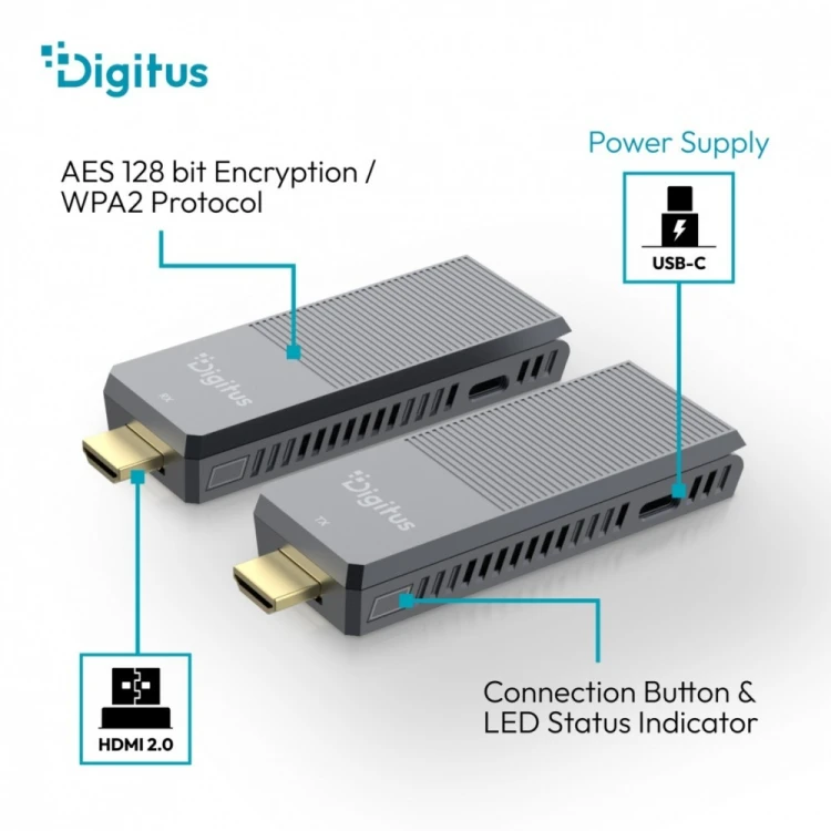 Digitus Przedłużacz / Extender HDMI bezprzewodowy do 100/150m | UHD 4K@60Hz | Audio (Zestaw)