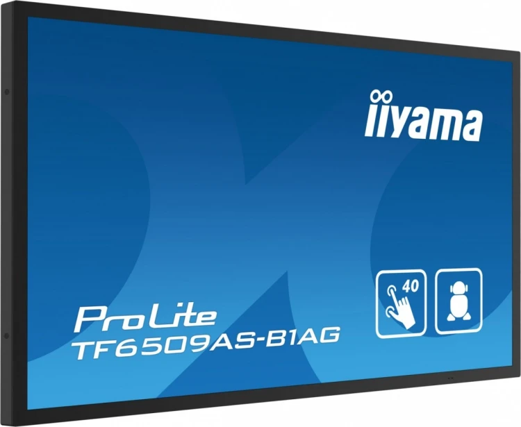 IIYAMA Monitor 65 cali TF6539AS-B1AG,IPS,4K,HDMIx2,DP,RJ45,3xUSB,2x10W,      ANDROID,24/7,IP65