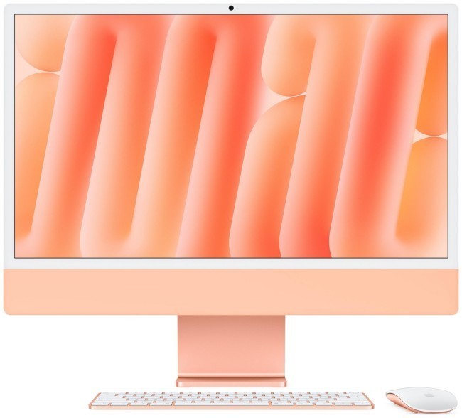 Apple iMac 24 cale: M4 10/10, 16GB, 256GB SSD - Pomarańczowy