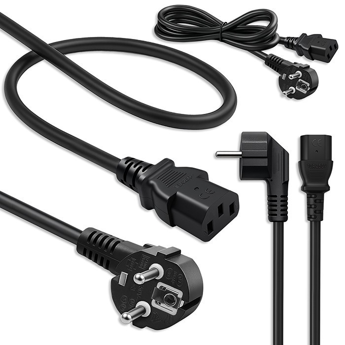Qoltec Kabel zasilający | wtyczka kątowa SCHUKO CEE 7/7 (E/F) |  IEC C133x0.5mm2 | czysta miedź Cu | 1.8m