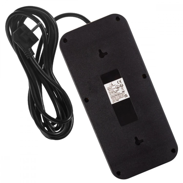 Maclean Listwa zasilająca MCE391 B 6 gniazd 4xUSB-A 1xUSB-C, 110-240V AC 50/60Hz, 2.1A max 2500W, czarna