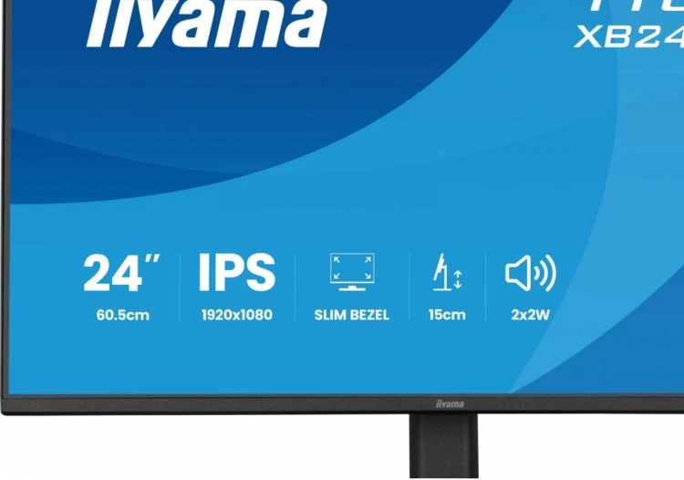 IIYAMA Monitor 23.8 cala XB2491HS-B1  IPS,HDMI,DP,1ms,350cd, 1500:1,120Hz,2x2W,HAS150 (PIVOT)