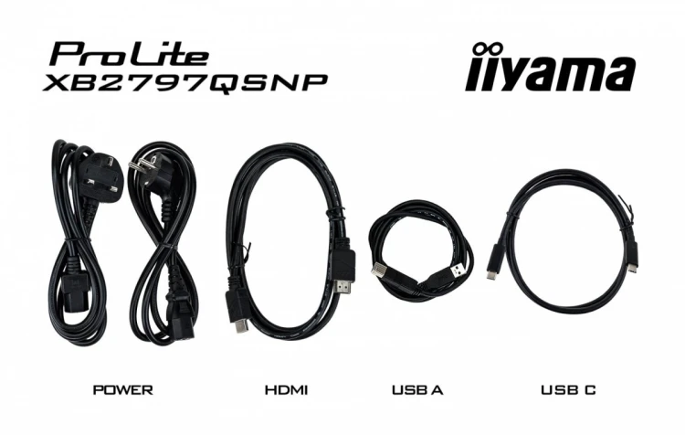 IIYAMA Monitor  27 cali XB2797QSNP-B1 IPS,QHD,USB-c Dock 96W,HDMI, 350cd,1ms, DP, DisplayPort x1 (Daisy Chain MST max. 2560 x1440), USB HUB x4, RJ45