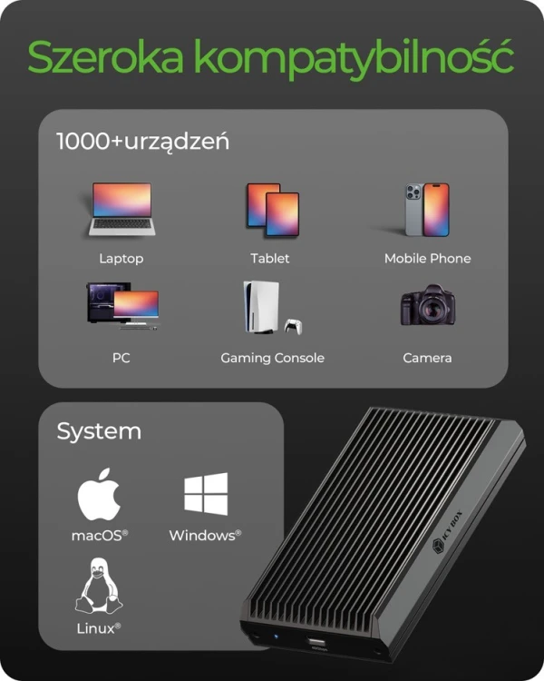 IcyBox Obudowa SSD IB-1920M-C42 NNVMe SSD , USB4 GEN 3x2 (40GB)