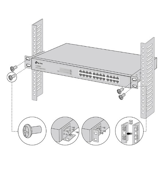 TP-LINK Zestaw montażowy Omada Rack, Screws 22×43.9×42 mm RackMount Kit-19