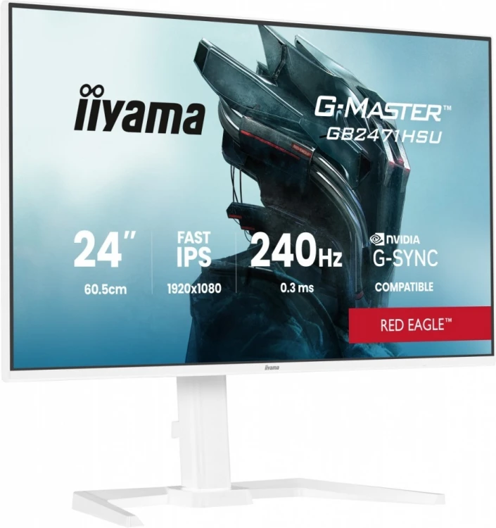 IIYAMA Monitor 23.8 cala GB2471HSU-W1 IPS,FHD,240Hz,2xHDMI,DP,1xUSB 3.2,     1xUSB C, Adaptive G-SYNC - 1920 x 1080 @48-240Hz  DisplayPort Only