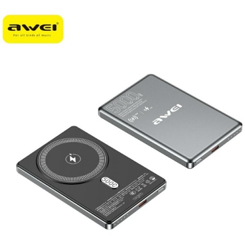 AWEI Powerbank PA-30 MagSafe 5000mAh indukcyjny szary