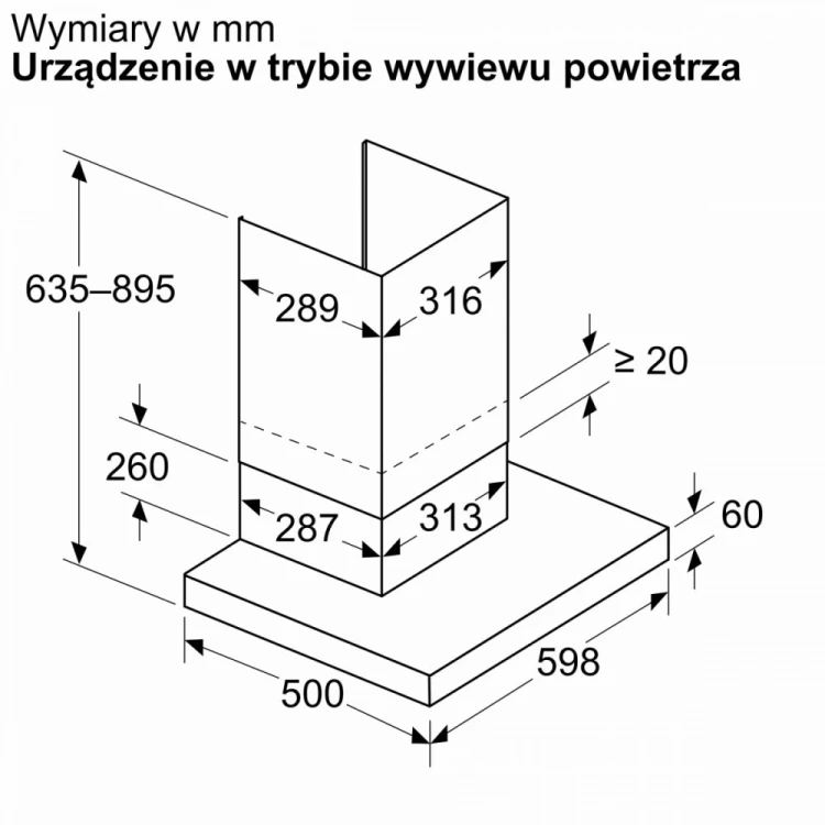 Bosch Okap DWB63BC30 Serie2 60 cm Metallook