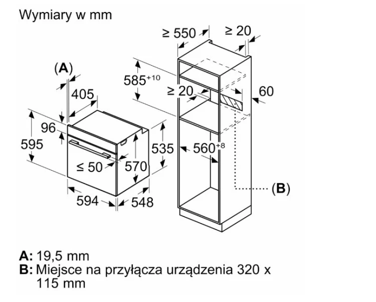 Bosch Piekarnik parowy HRG312BB4  czarny