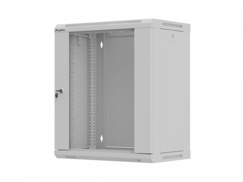 Lanberg Szafa instalacyjna rack wisząca 19 cali 12U 540x350 szara drzwi przeszklone (flat pack)