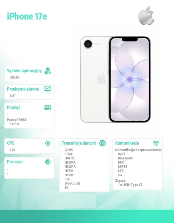 Apple iPhone 17e 512GB Biały