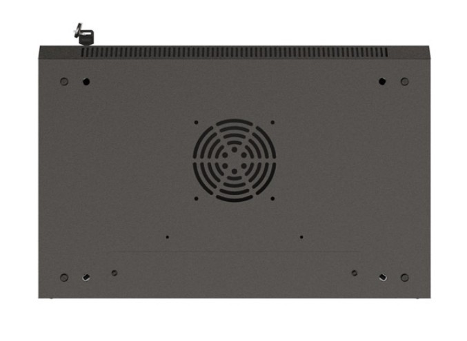 Lanberg Szafa instalacyjna rack wisząca 19" 540x350 czarna drzwi przeszklone ( flat pack)