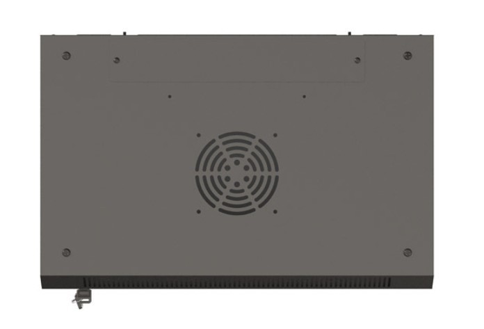 Lanberg Szafa instalacyjna rack wisząca 19" 540x350 czarna drzwi przeszklone ( flat pack)