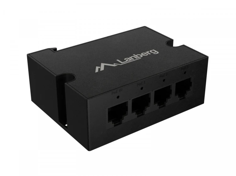 Lanberg Przełącznik Din-Ge4-Bt-90w 1xIn 3xOut 1GB PoE Extender Gigabit Ethernet Din Rail Bt 90W