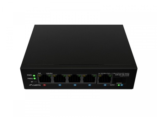 Lanberg Przełącznik Light ILFE-4P-1GE-1S-90 Light Industrial POE 1XBT 3AXT  SFP + ETH DIN FAST Ethernet
