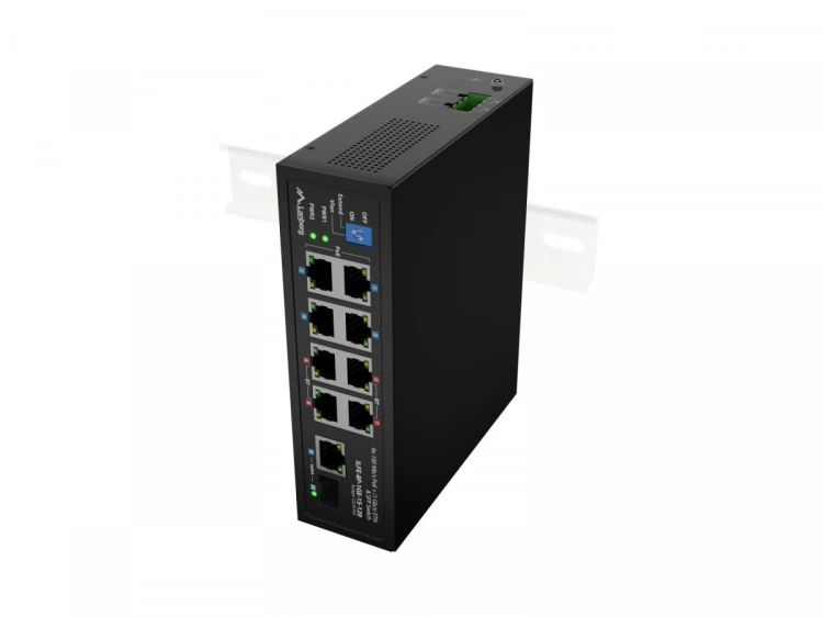 Lanberg Przełącznik Light ILFE-8P-1GE-1S-120 Light Industrial POE 4XBT 4XAT  SFP+ ETH DIN FAST Ethernet