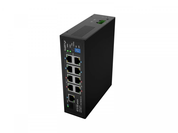 Lanberg Przełącznik Light ILFE-8P-1GE-1S-120 Light Industrial POE 4XBT 4XAT  SFP+ ETH DIN FAST Ethernet