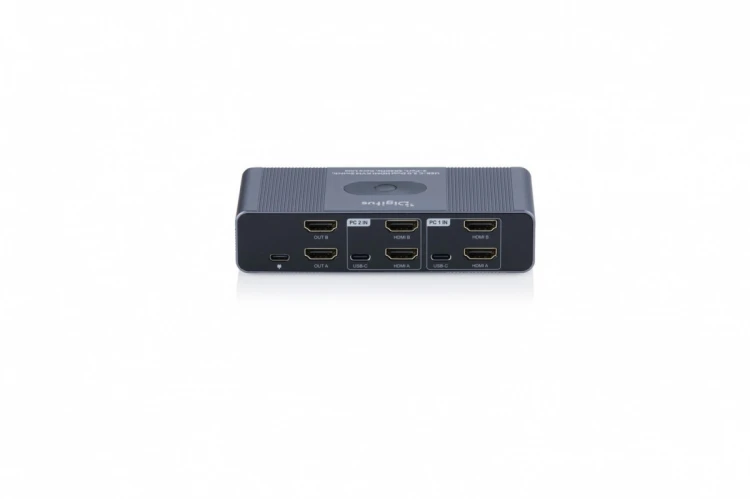 Digitus Przełącznik / Switch KVM HDMI 2x2 | UHD 4K@60Hz | 3x USB-A 3.1 Gen1 | 1x USB-C USB 3.1 Gen1 | Audio | Core Line