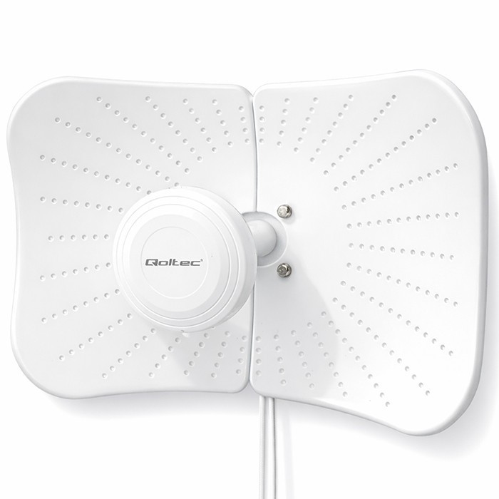 Qoltec Antena paraboliczna 4G 5G LTE | 2x19dBi | kierunkowa | zewnętrzna| 1710-2700 MHz | 3300-4200 MHz | N Female | wodoodporna | 5m