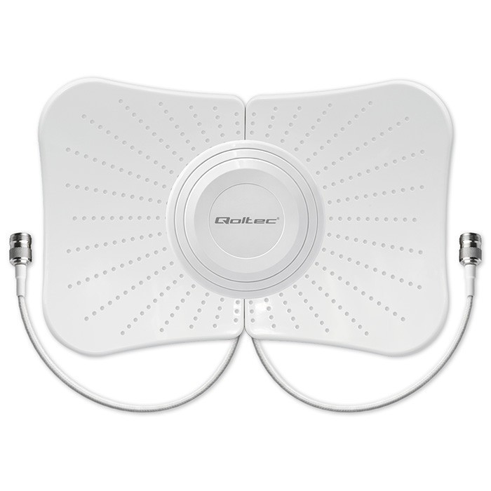 Qoltec Antena paraboliczna 4G 5G LTE | 2x19dBi | kierunkowa | zewnętrzna| 1710-2700 MHz | 3300-4200 MHz | N Female | wodoodporna | 5m