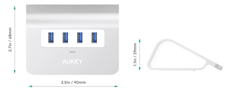 AUKEY CB-H5 HUB USB aluminiowy HUB USB-A | 4xUSB 3.0 | 5Gbps
