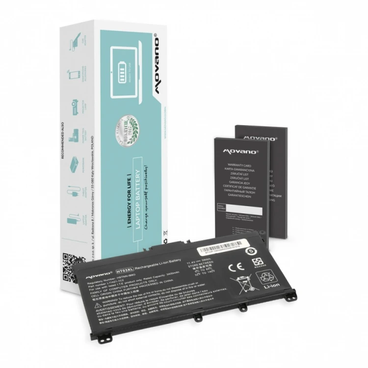 Movano Bateria HT03XL do HP 240 250 255 256 G7 340 348 G5 - 3400 mAh (39 Wh)