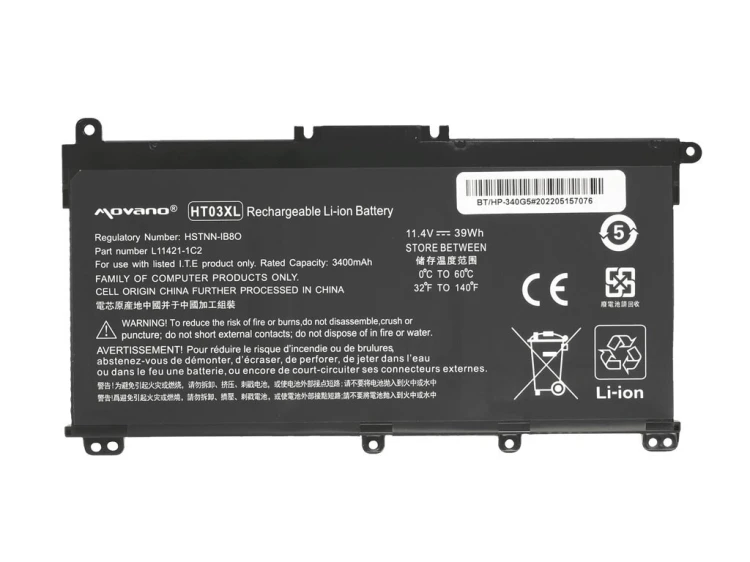 Movano Bateria HT03XL do HP 240 250 255 256 G7 340 348 G5 - 3400 mAh (39 Wh)