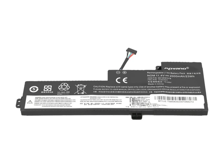 Movano Bateria 01AV419 do Lenovo T470 T480 A475 A485 - 2000 mAh (23 Wh)